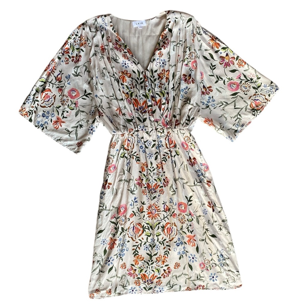 Anthropologie Laia EUC Floral Botanical 3/4 Sleeves MIDI Dress, Women’s 4